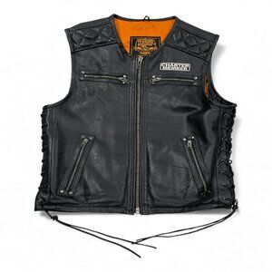 Milwaukee Leather Black Padded Heavy Motorcycle Biker Vest Men's Medium